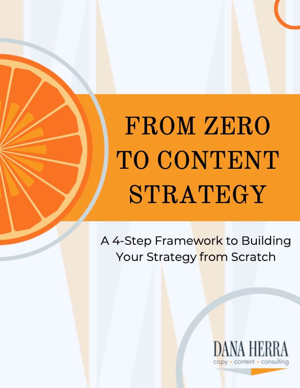 Content strategy workbook cover. Written by Dana Herra.